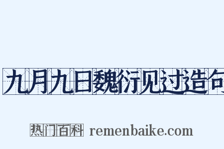 九月九日魏衍见过造句是什么意思的图片
